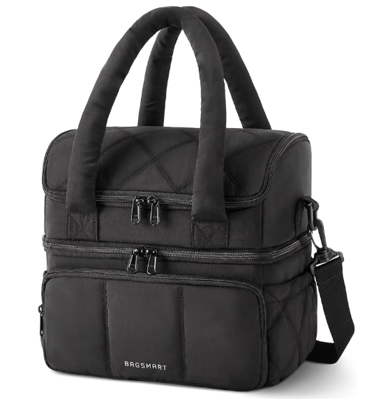 Valeao Women’s Double-Deck Insulated Lunch Bag with Zipper